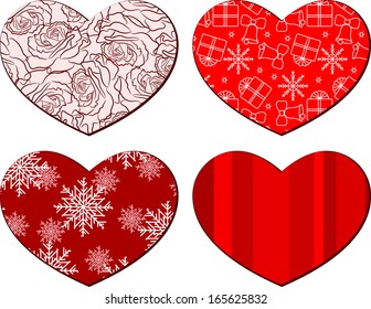 vector heart with a Christmas pattern