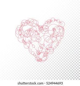 Vector heart with circle. Abstract paint. Love symbol. Valentines day.