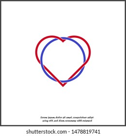 Vector heart and circle icon on white isolated background. Layers grouped for easy editing illustration. For your design.