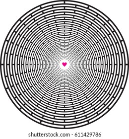 vector heart in circles