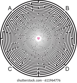 vector heart in circular maze