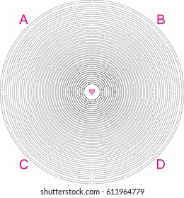 vector heart in circular maze