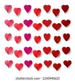 Vector heart collection for design on velentin day