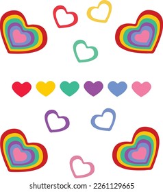 Vector Heart Collection, Illustration, background, symbols, colorful assortment of hearts, great design elements.