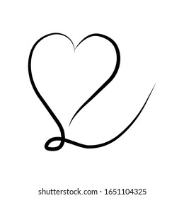 Vector heart collection. outline hand drawn heart icon. Illustration for your graphic design.