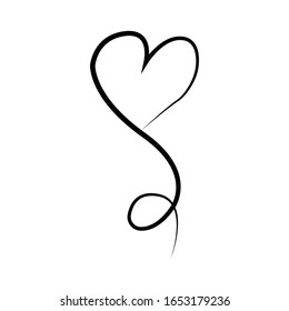 Vector heart collection. outline hand drawn heart icon. Illustration for your graphic design.