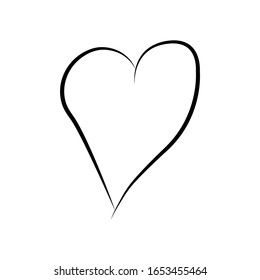 Vector heart collection. outline hand drawn heart icon. Illustration for your graphic design.