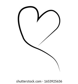 Vector heart collection. outline hand drawn heart icon. Illustration for your graphic design.