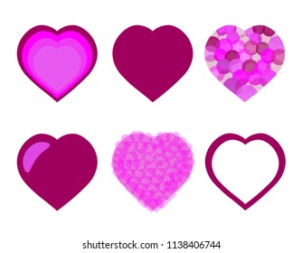 Vector heart. Collection, a set of beautiful icons.