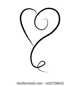Vector heart collection. Set of outline hand drawn heart icon. Illustration for your graphic design.