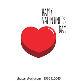 Vector heart to congratulate Valentine's day. Editable vector.