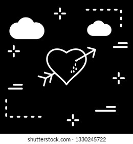  Vector Heart Corss Arrow Icon
