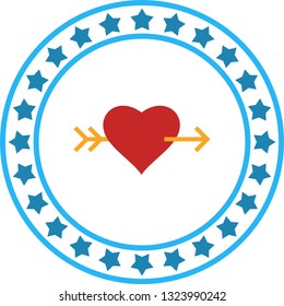 Vector Heart Cross Arrow Icon