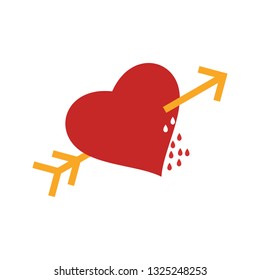  Vector Heart Cross Arrow with tears Icon
