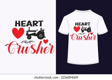 Vector heart crusher beautiful typography t-shirt design. This is an editable vector file.