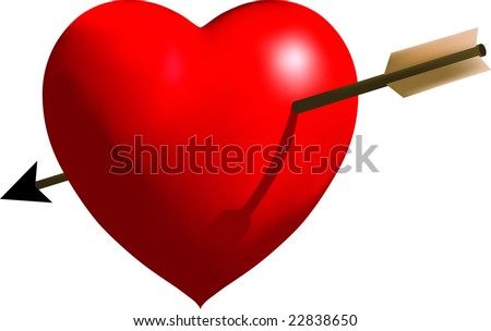 Vector Heart with Cupid's Arrow