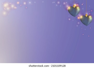 Vector heart in dark blue. There are sparkling stars on a light purple background. love concept.