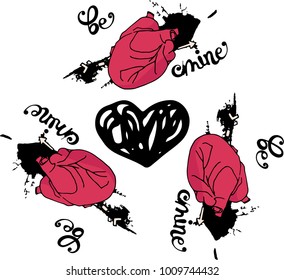 Vector Heart design postcard