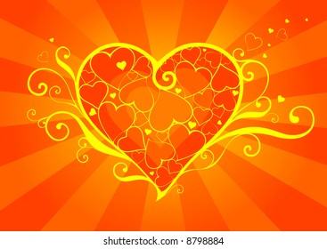 Vector heart design. Valentine series.