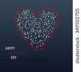 Vector heart from dots . Template for Valentines Day. Vector illustration.
