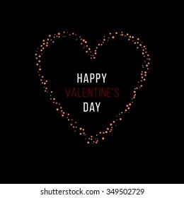 Vector heart from dots . Template for Valentines Day. Vector illustration.