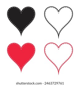 Vector Heart With Dotted Line