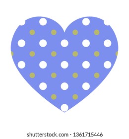 Vector heart with dotted pattern isolated on white background.