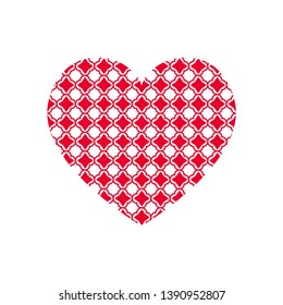 Vector heart with dotted pattern isolated on white background.