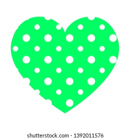 Vector heart with dotted pattern isolated on white background.