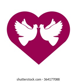 vector heart with dove