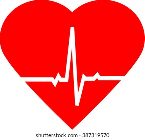 Vector - heart with ECG picture
