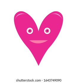 Vector heart face of outline hand drawn heart icon. Illustration for your graphic design.