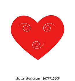 Vector heart face of outline hand drawn heart icon. Illustration for your graphic design.