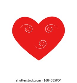 Vector heart face of outline hand drawn heart icon. Illustration for your graphic design.