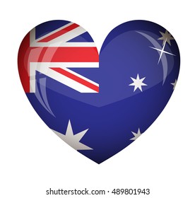 vector heart with the flag of Australia country