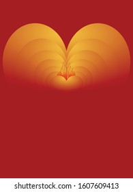 Vector heart in flames. Colorful vector heart reflection and illustration for love, valentine and wedding.