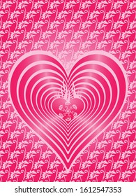 Vector heart in flames. Colorful vector heart reflection and illustration for love, valentine and wedding.