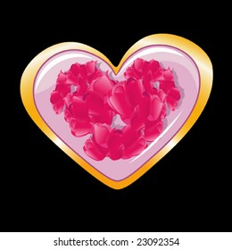 vector heart and flower