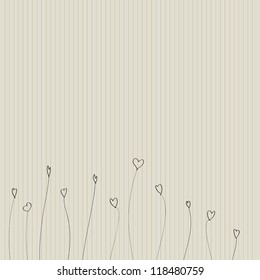 vector heart flower background