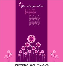 Vector Heart Flower background or card.