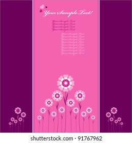 Vector Heart Flower background or card.
