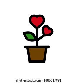 Vektorsymbol für Herzblumen. EPS. 10.