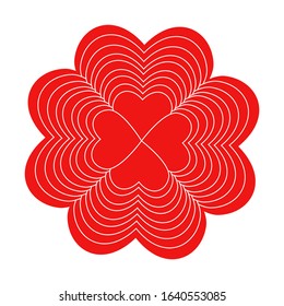 Vector heart flower of outline hand drawn heart icon. Illustration for your graphic design.