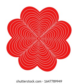 Vector heart flower of outline hand drawn heart icon. Illustration for your graphic design.