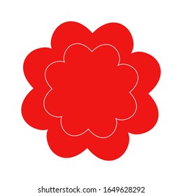 Vector heart flower of outline hand drawn heart icon. Illustration for your graphic design.