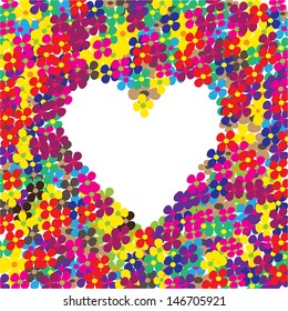 Vector heart with flower petals