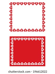 Vector Heart Frame, Border and Invitation Template Set