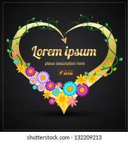 Vector  heart frame business concepts with  icons / can use for info-graphic / loop business report or plan / modern template / education template / business brochure /  system diagram