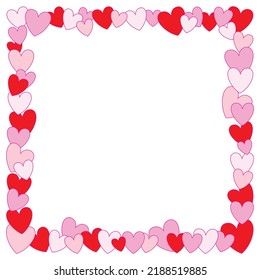 Vector Heart Frame Pink Heart Border Stock Vector (Royalty Free ...