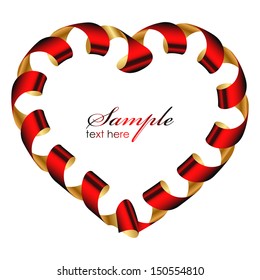 Vector heart frame from ribbon